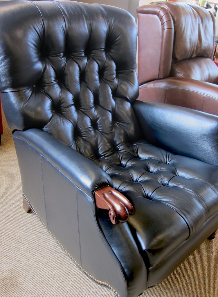 Give Dad a recliner in tufted black leather